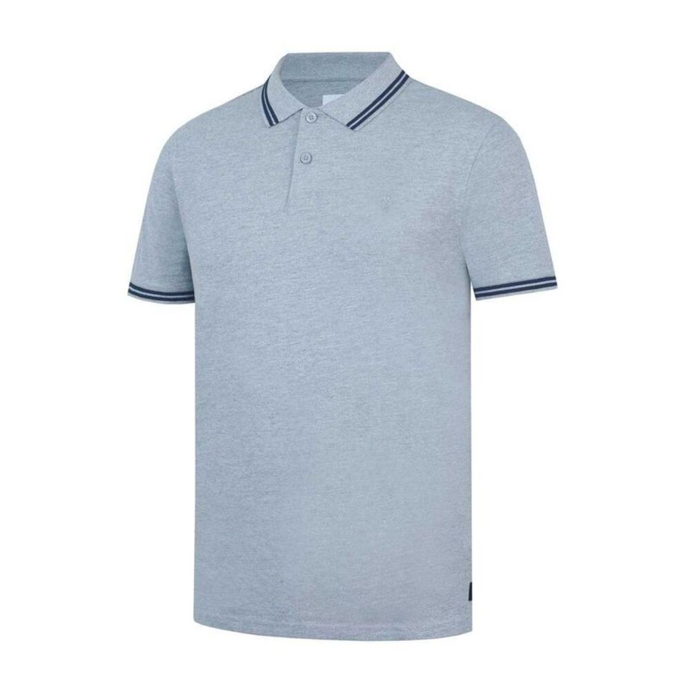 Firetrap Mens Lazer Logo Cotton Polo Shirt / Grey Marl